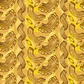 Macaroni seamless pattern. Pasta sketched background. Italian food for menu design. Different types of macaroni