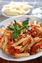 Macaroni with tune and tomatoe Royalty Free Stock Photo