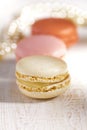 Macarons, colorful, shiny glitter backdrop