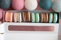 Macarons with cream in a festive open box Royalty Free Stock Photo