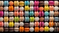 macarons dessert with vintage pastel tones. close up. Small French cakes. Culinary and cooking concept