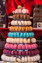 Macarons, French dessert, sweet and colors