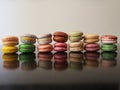Fourteen colourful French macaron cookies Royalty Free Stock Photo