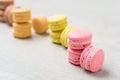 Colorful macarons close-up