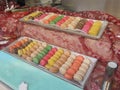 Macaroon biscuits on display