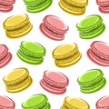 Macaroon pattern background set. Collection icon macaroon. Vector