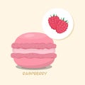 Macaroon with raspberry taste