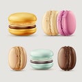 macaroon, sweets, white background, vector illustration, Made by AI,Artificial intelligence