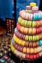Macaroon tower with different flavors Royalty Free Stock Photo