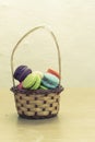 Macaroons in the basket Royalty Free Stock Photo