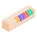 Macaroons box icon, isometric style Royalty Free Stock Photo