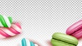 Macaroons Cakes And Lollipop Sweet Candies Vector
