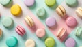 Macaroons in pastel colors topp view Royalty Free Stock Photo