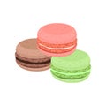 Macaroons set vector illustration. French bakery pastries. Royalty Free Stock Photo