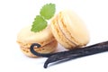 Macaroons with vanilla beans Royalty Free Stock Photo