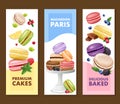 Macaroons Vertical Banners Set Royalty Free Stock Photo