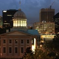 MacArthur Memorial and the Norfolk Virginia skyline Royalty Free Stock Photo