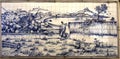 Macau Antique Azulejo George Chinnery Sketch Farmer Delft Drawing Blue White Mural Painting Portuguese Macao Vintage Treasure