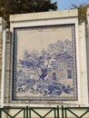 Macau Azulejo Macao Mosaic Tile Delft Blue White Green Flower Porcelain China Wall Mural Portuguese Architecture Cultural Heritage