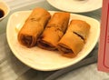 Macau Cantonese Cuisine Crispy Fried Spring Rolls Dish Worchester Sauce Snack Dish Dim Sum Restaurant Chinese Food