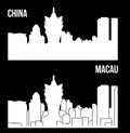 Macau, China city silhouette