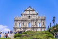 MACAU, CHINA - FEB 22th, 2023 - The Ruins of Saint Paul\'s are the ruins of a 17th-century Catholic religious complex