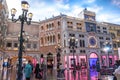 MACAU, CHINA - FEB 23th 2023 : The Venetian Hotel, Macao - The famous shopping mall, luxury hotel and the Casino