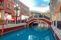 MACAU, CHINA- MAY 11, 2017: An unidentified people walking around inside of a beautiful luxury hotel the Venetian Resort