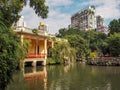 MACAU,CHINA - NOVEMBER 2018: The Qingcao hall in the middle of the Lou Lim Leoc public garden in the city center Royalty Free Stock Photo