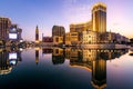 Macau cityscape at night, all hotel and casino are colorful lighten up with twilight sky, Macau, China Royalty Free Stock Photo