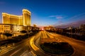 Macau cityscape at night, all hotel and casino are colorful lighten up with twilight sky, Macau, China