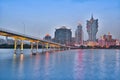 Macau cityscape skyline at night in Macau, China Royalty Free Stock Photo