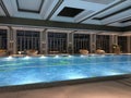Macau Cotai Stylish Melco Studio City Hotel Indoor Swimming Pool Jacuzzi Interior Design Ambience Luxury Leisure Lifestyle Royalty Free Stock Photo