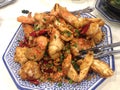 Macau Cuisine Macanese Food Macao Hong Kong Shelter Fried Crab Garlic Chilly Crabs Crunchy Snack Crispy Tasty Cantonese Restaurant