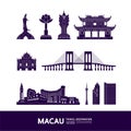 Macau travel destination vector illustration