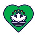 Macau Flag Festive Patriot Heart Outline Icon