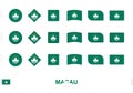 Macau flag set, simple flags of Macau with three different effects Royalty Free Stock Photo