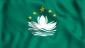 Macau flag waving symbol china city gamble