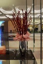 Macau Galaxy Resort Raffles Hotel Chinese New Year Red Flower Cherry Blossom Arrangement Red Packet Laisi Festive Decoration