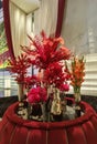 Macau Galaxy Resort Raffles Hotel Chinese New Year Red Flower Cherry Blossom Arrangement Red Packet Laisi Festive Decoration