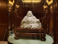 Macau Grand Lisboa Hotel Lobby Antique Collection Laughing Buddha Sculpture White Jade Craftings Macao Treasure Museum Arts Crafts