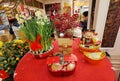 Macau Lunar New Year Chinese Restaurant Lobby Fresh Floral Arrangement Daffodil Flower Blossom Plant
