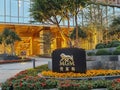 Macau MGM Cotai Hotel Casino Architecture Design Outdoor Lion Signage Gold Modern Contemporary Garden Landscape Nature