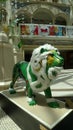 Macau MGM Hotel Casino Giant Green Lion Sculpture Wild Animal Statue Exhibition Costume Lobby Entrance Greetings