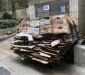 Macau Recycling Industry Macao Cardboard Paper Cart Reuse Reduce Junk Recycle China Waste Material Management Trash Station