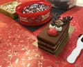 Macau Reindeer Cake Red Nose Sweet Snack Birthday Celebration Horns Character Chocolate Layers Christmas Cakes