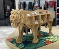 Macau Roaring Tiger Furniture Storage Sculpture Laser Cut Wooden Panels 3D Puzzle DIY New Yaohan Department Store Shopping Mall