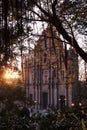 Macau ruins of st. paul church in sunset Royalty Free Stock Photo