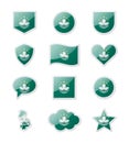 Macau - set of country flags in the form of stickers of various shapes. Royalty Free Stock Photo