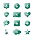 Macau - set of country flags in the form of stickers of various shapes. Royalty Free Stock Photo